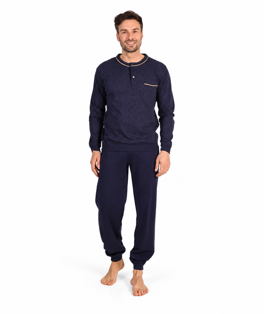 Pigiama uomo serafino invernale interlock Gary 6054