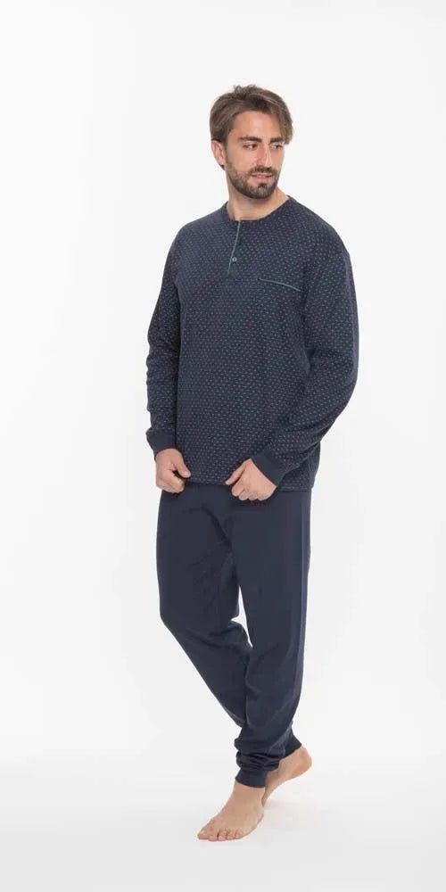 Pigiama uomo serafino invernale interlock Gary Q60002