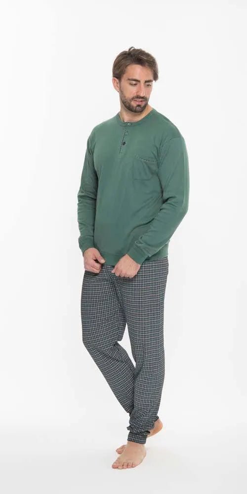 Pigiama uomo serafino invernale interlock Gary Q60010