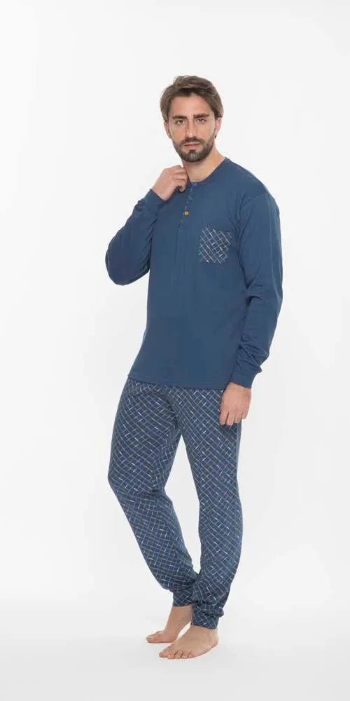Pigiama uomo serafino invernale interlock Gary Q60025