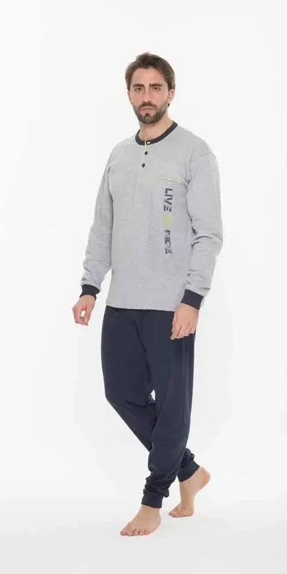 Pigiama uomo serafino invernale interlock Gary Q60045