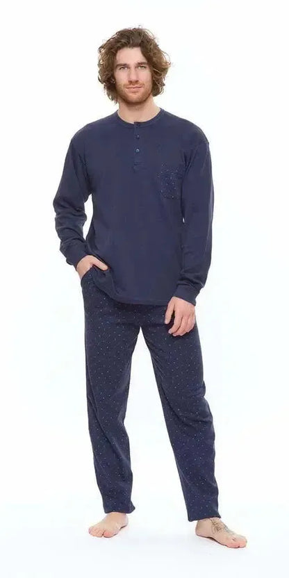 Pigiama uomo serafino invernale interlock Gary S60002