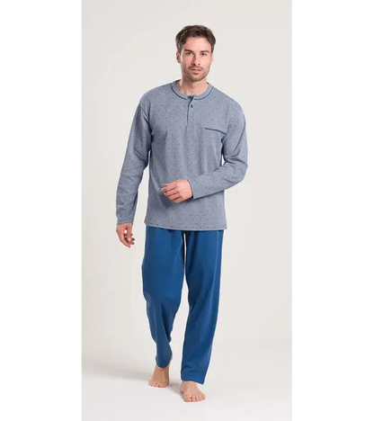 Pigiama uomo serafino invernale interlock Gary V60001