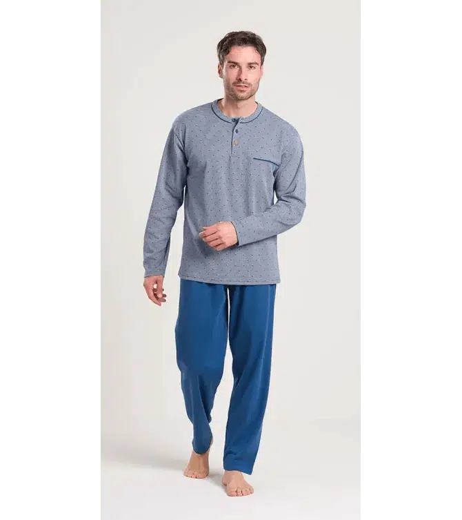 Pigiama uomo serafino invernale interlock Gary V60001