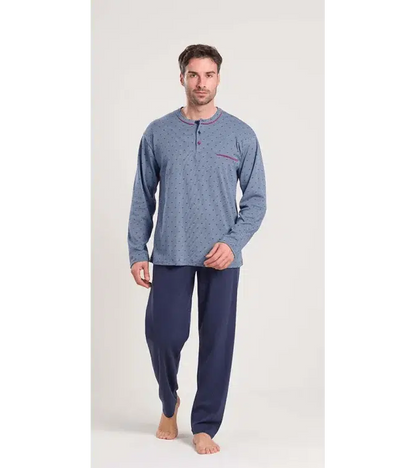 Pigiama uomo serafino invernale interlock Gary V60001