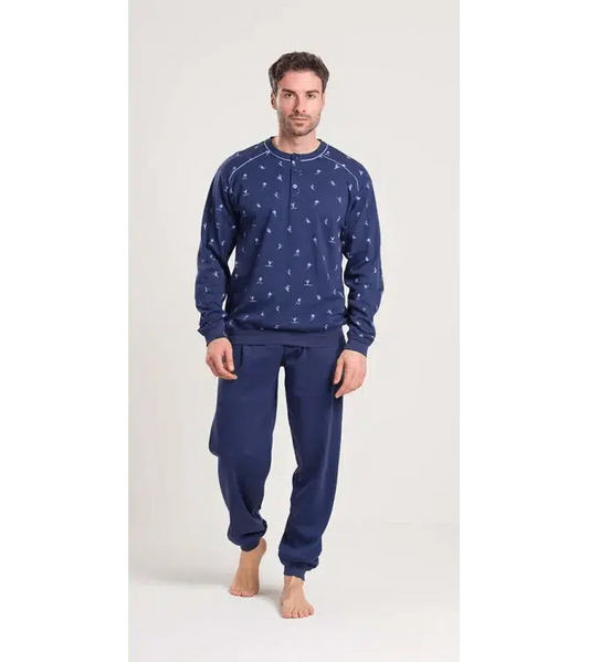 Pigiama uomo serafino invernale interlock Gary V60010