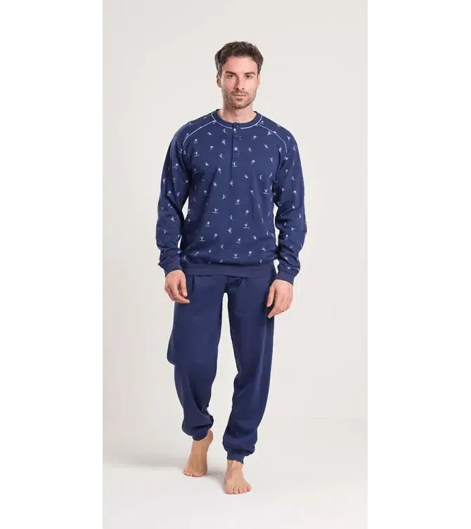 Pigiama uomo serafino invernale interlock Gary V60010