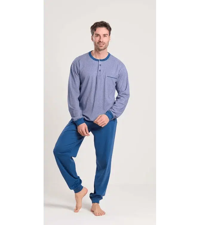 Pigiama uomo serafino invernale interlock Gary V60030