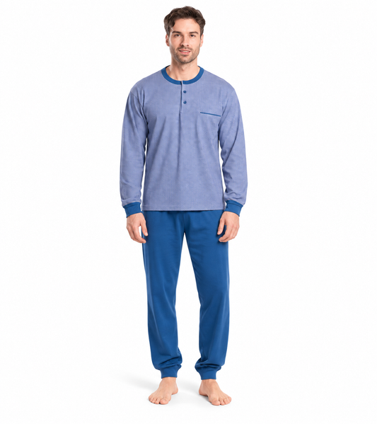 Pigiama uomo serafino invernale interlock Gary V60030