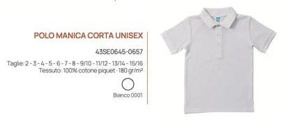 Polo manica corta bambini Siggi Happy School cotone fresco piquet 33MA0241