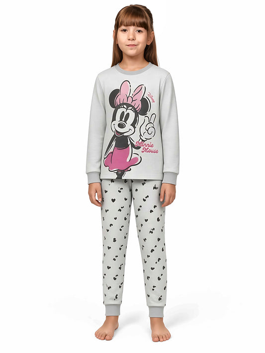Pigiama cotone felpato Minnie bambina baby DY50C6255, colore grigio