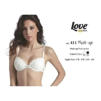 Reggiseno Sexy Love Push Up con coppa ricoperta di tulle e pizzo