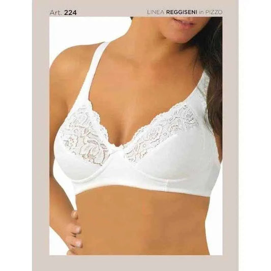 Reggiseno donna Erredi senza ferretto coppa C con inserti in pizzo 224