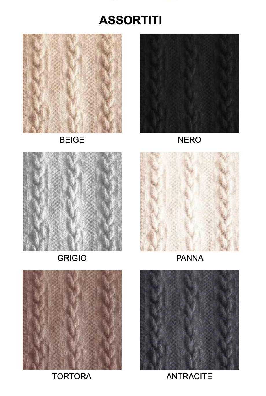 Confezione da 6 paia di calze midi donna in soft cashmere a costa Meritex 457 Treccia