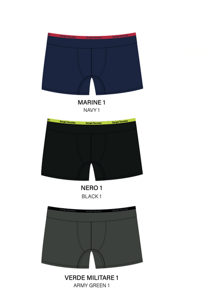 Confezione da 3 boxer uomo Sergio Tacchini cotone bielastico B7010-49