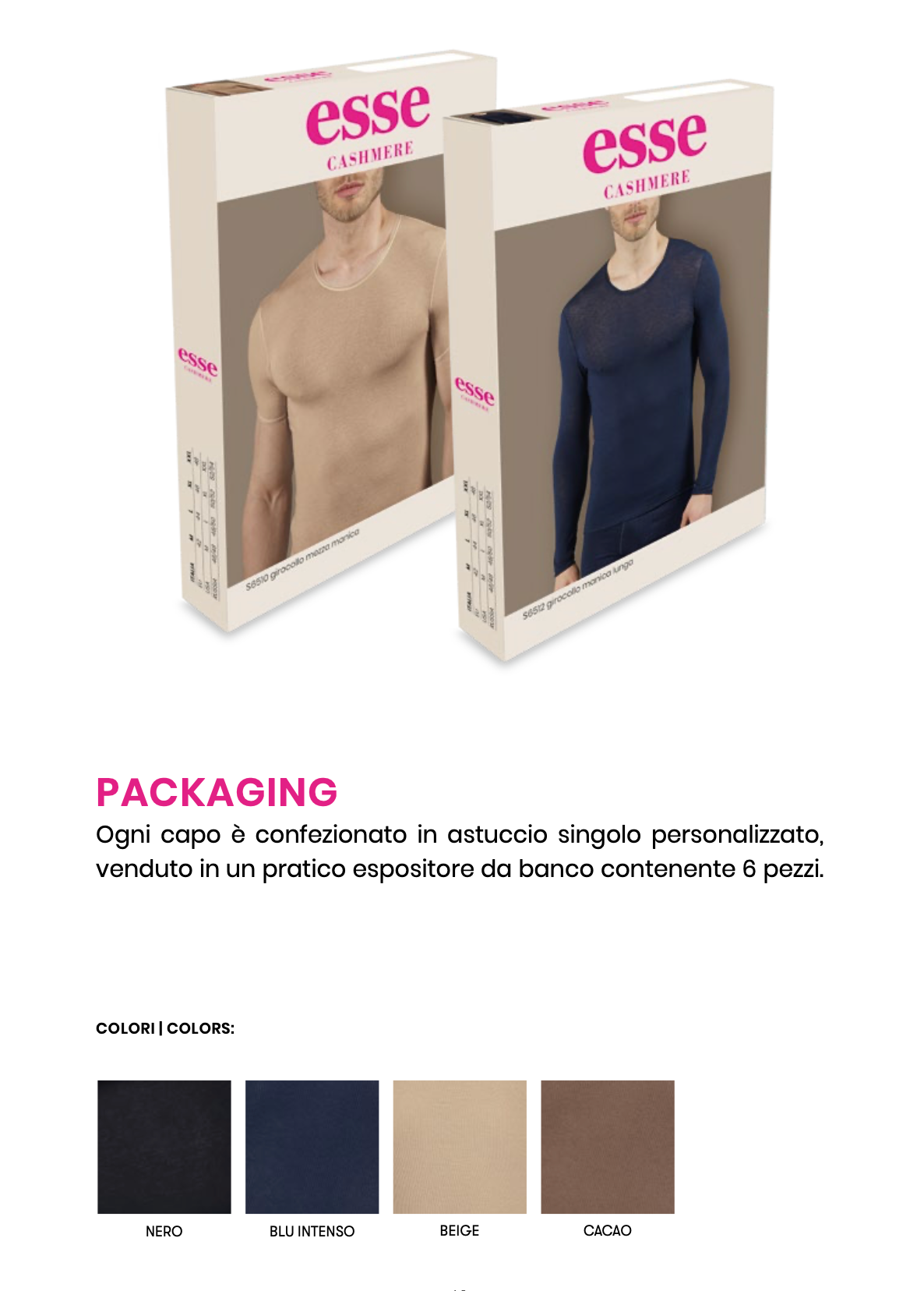 Maglia uomo manica lunga girocollo Esse in modal Cashmere S6512