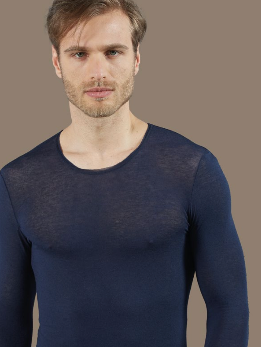 Maglia uomo manica lunga girocollo Esse in modal Cashmere S6512