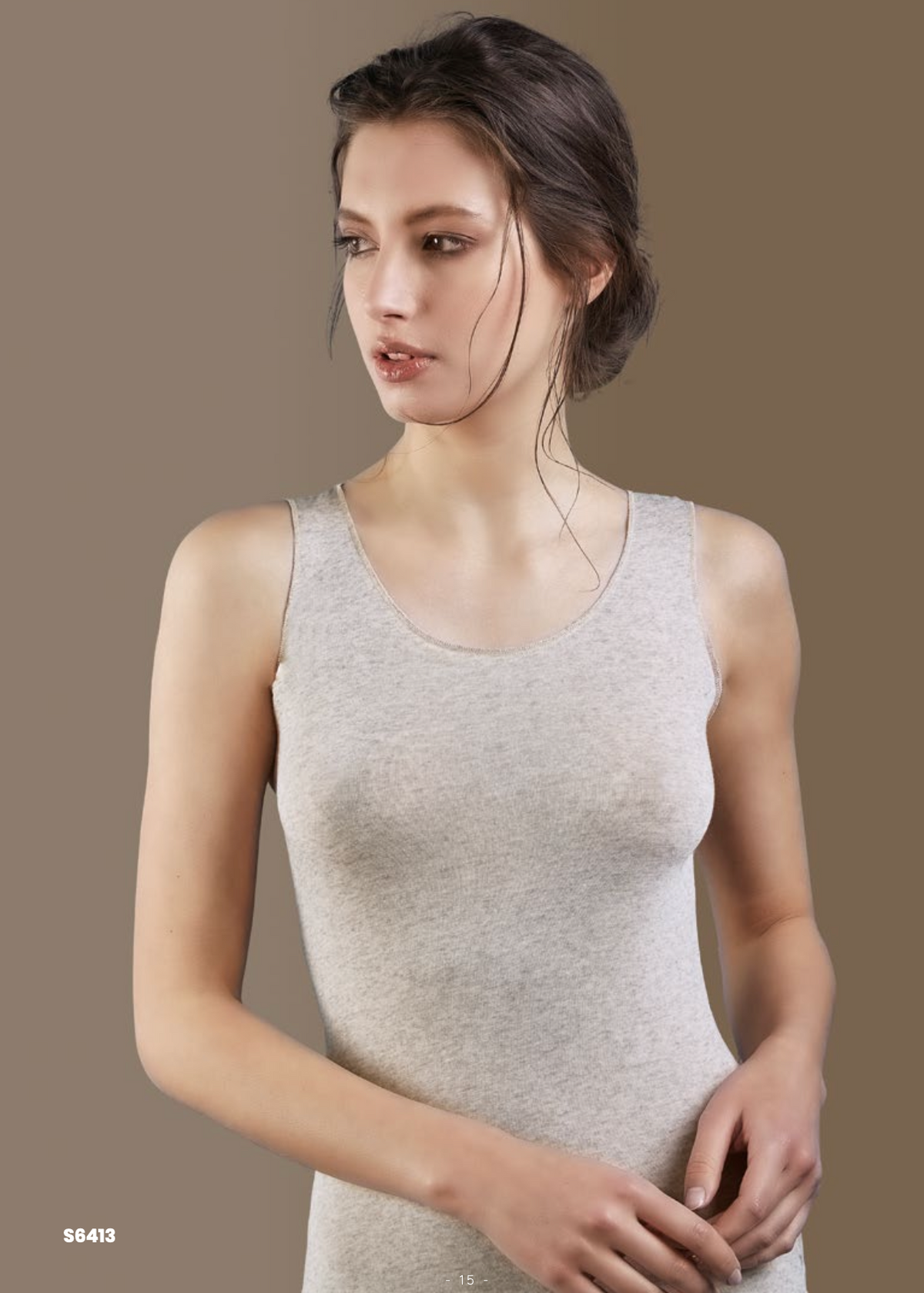 Canotta spalla larga ESSE in modal cashmere ultra light 6413