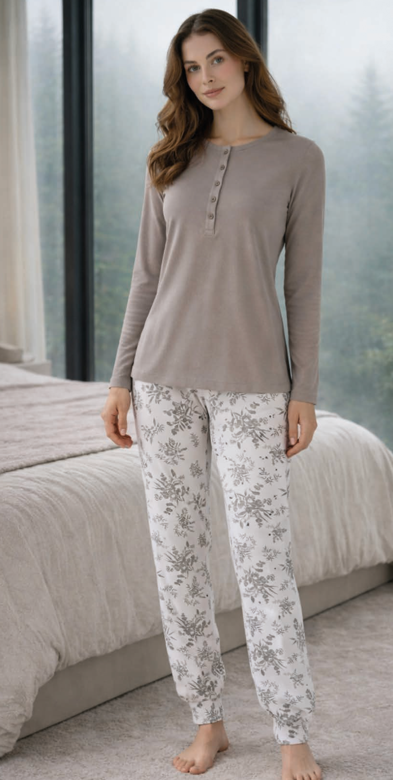 Pigiama donna Nottingham serafino in viscosa bielastico NPC065