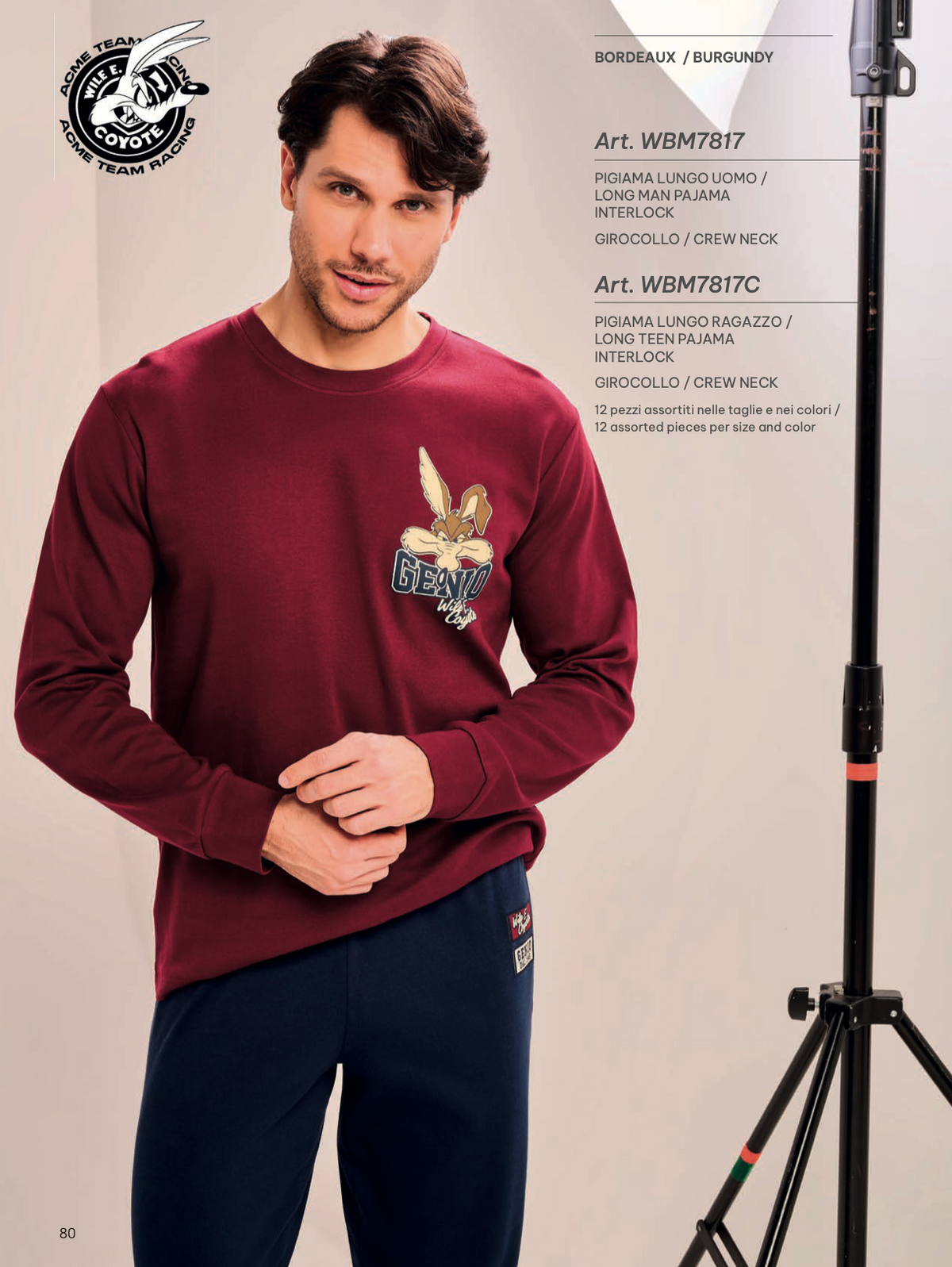 Pigiama interlock uomo Wile e Coyote WBM7817