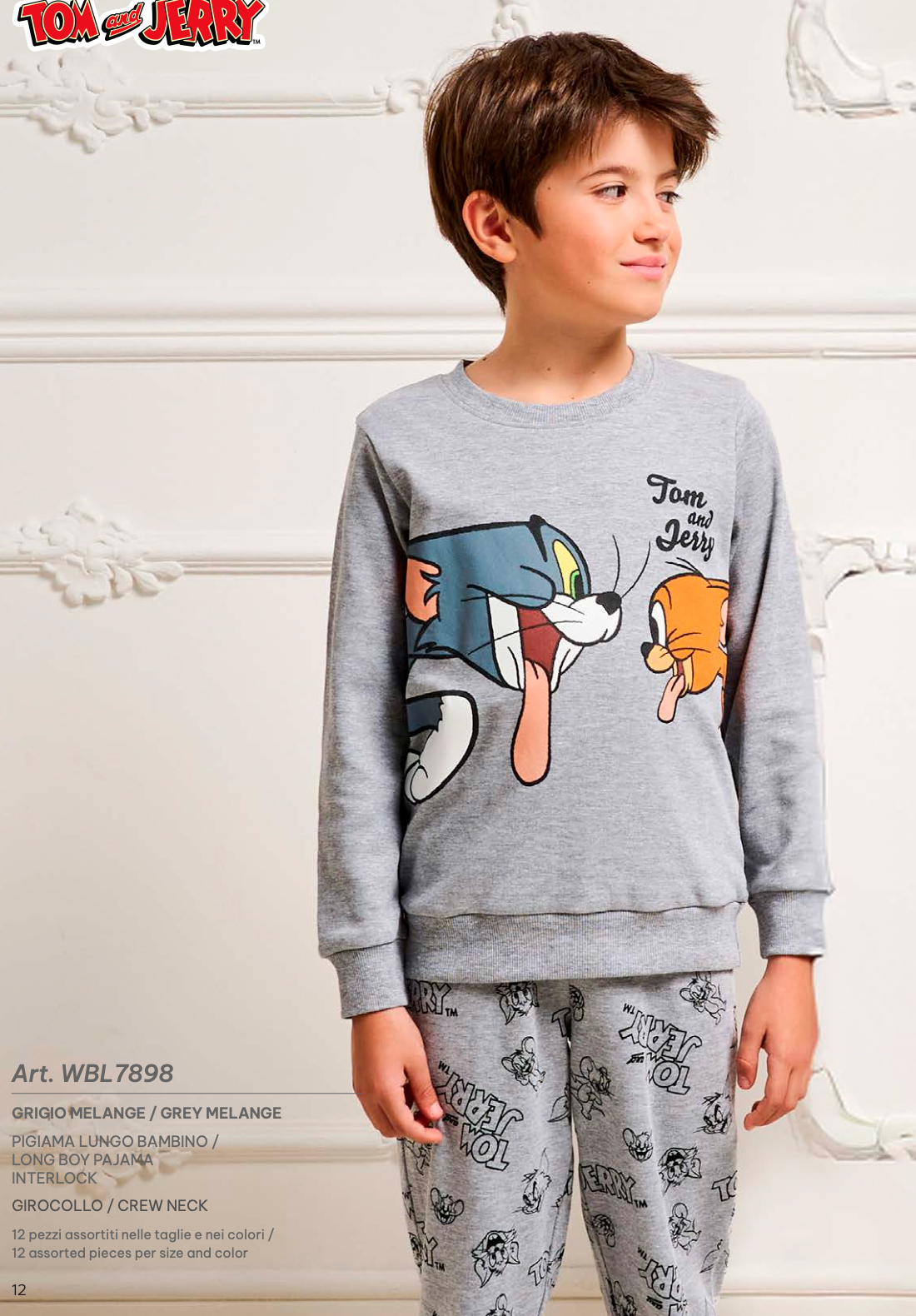 Pigiama unisex interlock bambino Tom And Jerry WBL7898