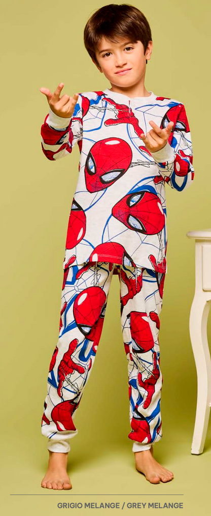 Pigiama caldo cotone Marvel Spiderman interlock bambino baby MV40M7803