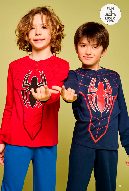 Pigiama caldo cotone Marvel Spiderman interlock bambino baby MV40M7801