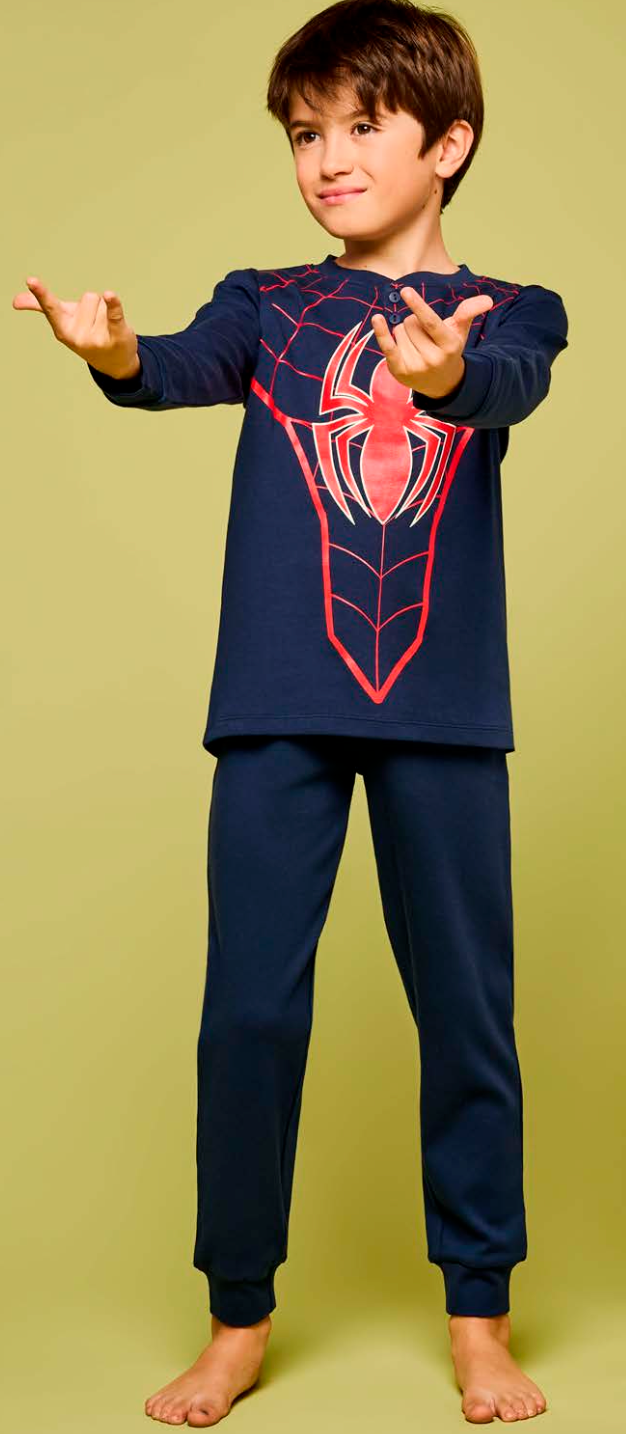 Pigiama caldo cotone Marvel Spiderman interlock bambino baby MV40M7801