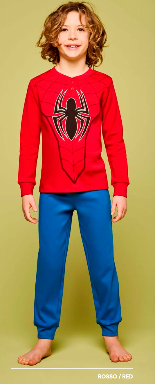 Pigiama caldo cotone Marvel Spiderman interlock bambino baby MV40M7801