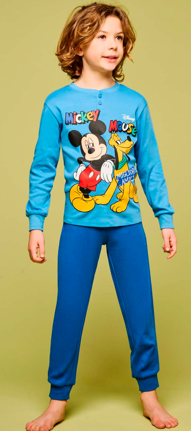 Pigiama caldo cotone Mickey Mouse interlock bambino DY40G4915
