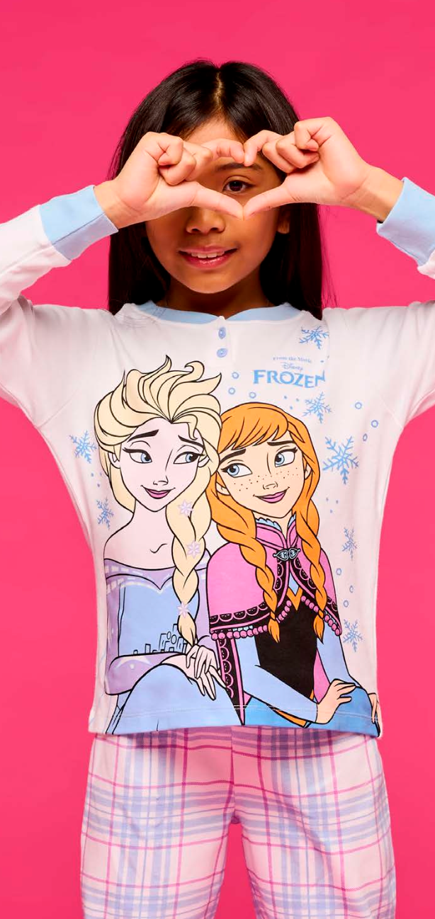 Pigiama caldo cotone Frozen interlock bambina baby DY50A5494
