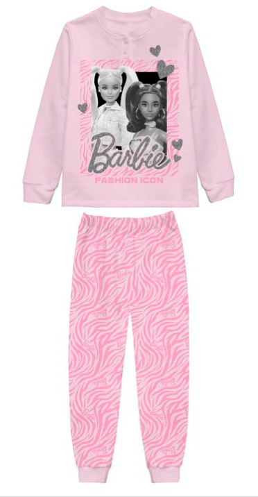 Pigiama caldo cotone Barbie interlock bambina baby MT50L8972
