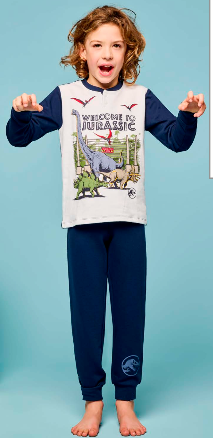 Pigiama cotone felpato Jurassic World bambino baby UV40Z0589