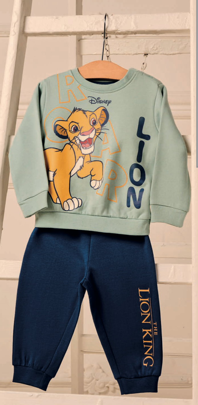 Pigiama cotone felpato Re Leone Disney neonato bambino DY32P0308