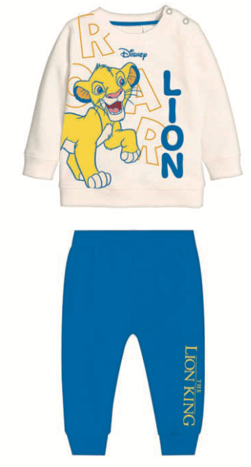 Pigiama cotone felpato Re Leone Disney neonato bambino DY32P0308