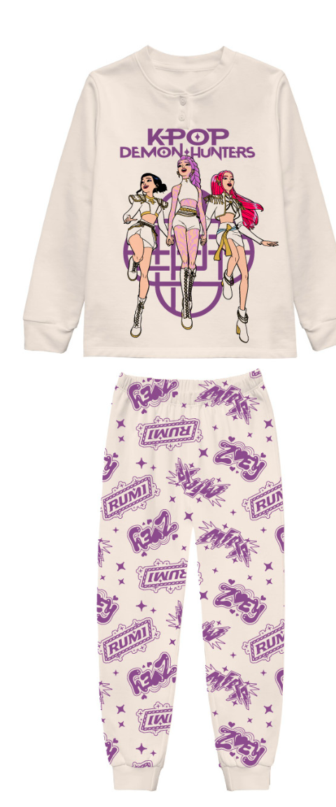 Pigiama caldo cotone Huntrix Demon Hunters K-Pop interlock bambina KP50L6765