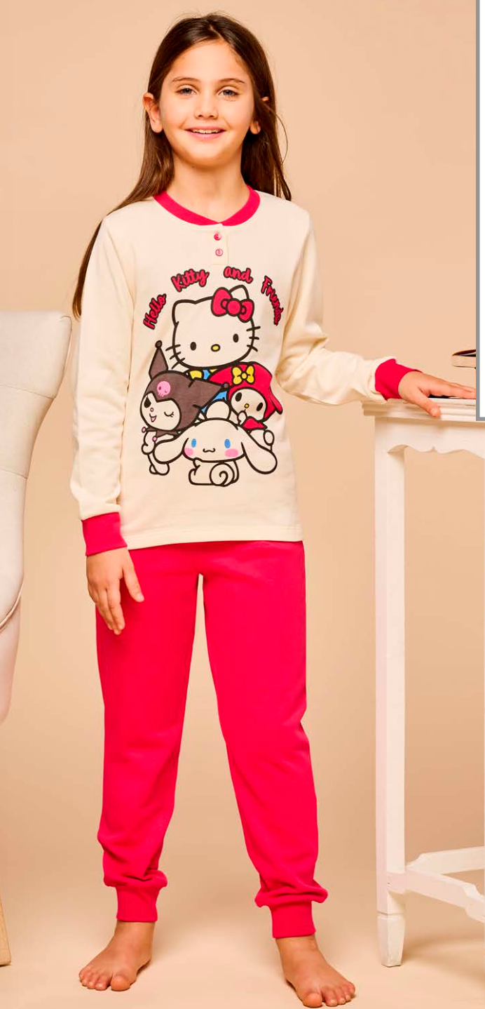 Pigiama cotone felpato Hello Kitty bambina baby HK50A5555