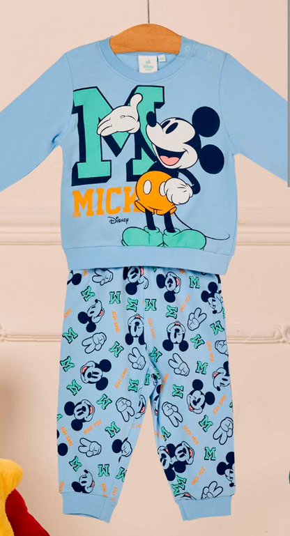 Pigiama cotone felpato Mickey Mouse Disney neonato bambino DY32P0304