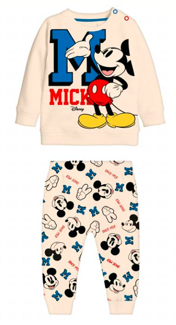 Pigiama cotone felpato Mickey Mouse Disney neonato bambino DY32P0304