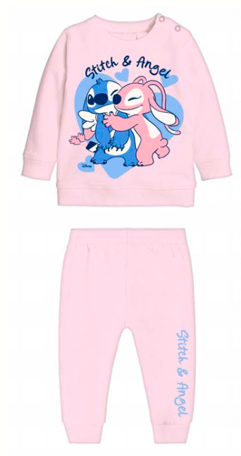 Pigiama cotone felpato Stitch&Angel Disney neonata bambina DY32U0237