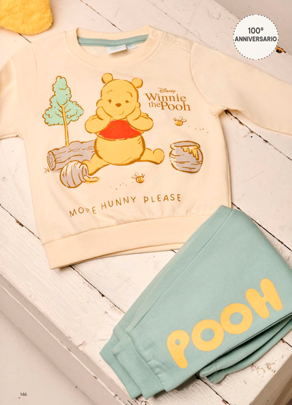 Pigiama cotone felpato Winnie The Pooh Disney neonato bambino DY32P0306