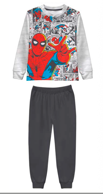 Pigiama cotone felpato Spiderman bambino baby MV40M7818