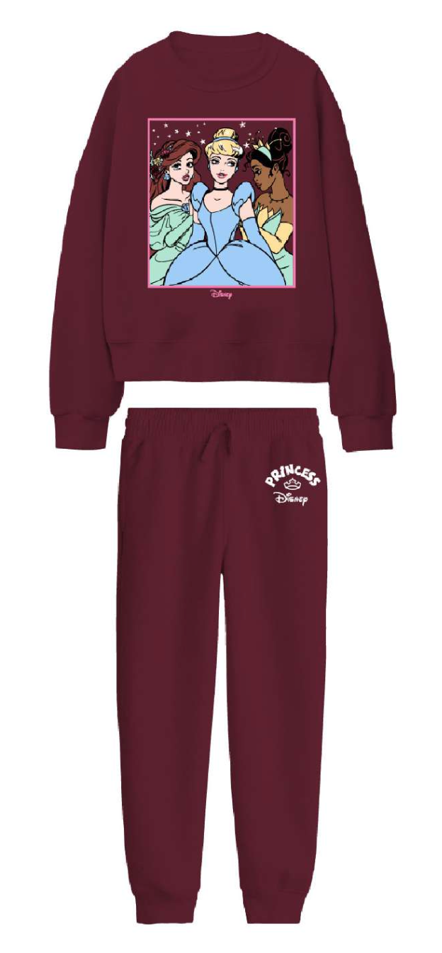 Tuta cotone felpata Principesse bambina baby DY76U0239