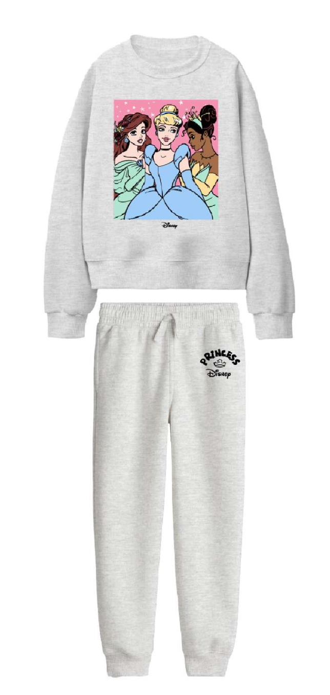 Tuta cotone felpata Principesse bambina baby DY76U0239