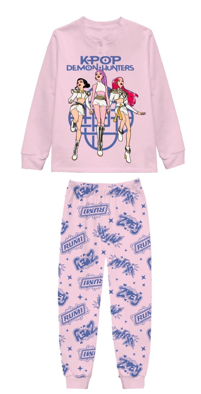 Pigiama caldo cotone Huntrix Demon Hunters K-Pop interlock ragazza KP50L6765C