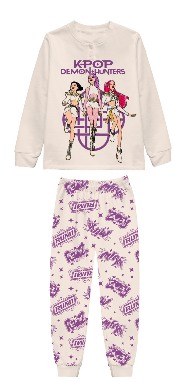 Pigiama caldo cotone Huntrix Demon Hunters K-Pop interlock ragazza KP50L6765C