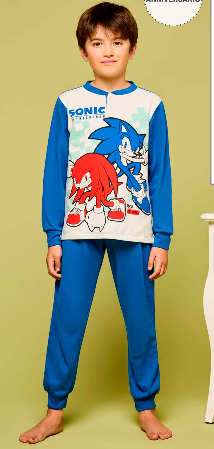 Pigiama cotone felpato Sonic bambino baby SC40G4909