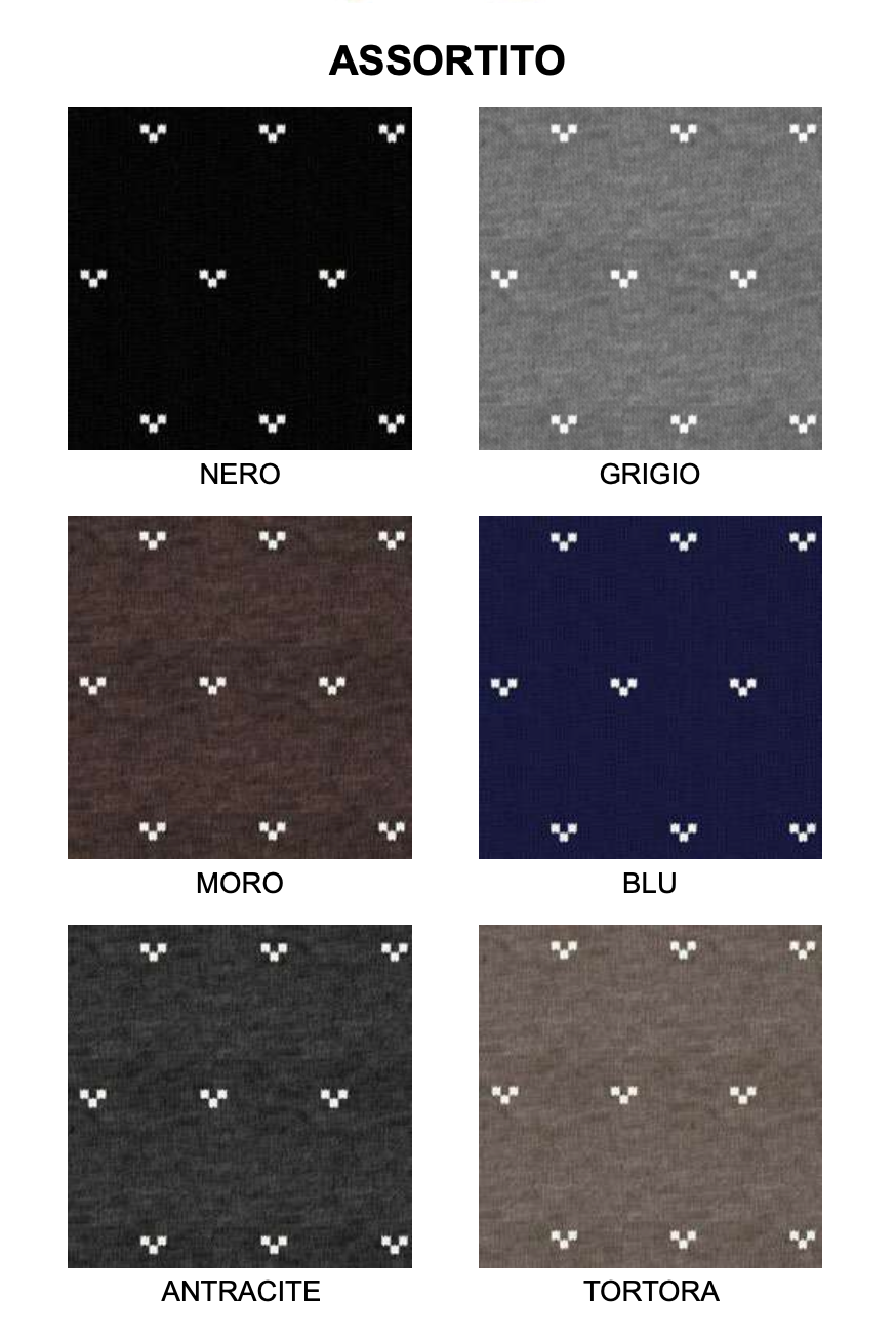 Confezione da 6 paia di calze lunghe uomo in soft cashmere con disegni Meritex 1516