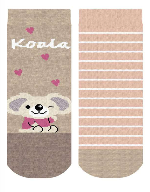 Confezione da 6 paia di calze antiscivolo baby in caldo cotone Meritex 4476 Koala