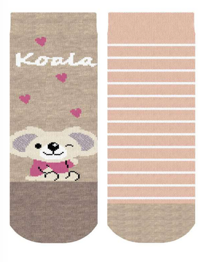 Confezione da 6 paia di calze antiscivolo baby in caldo cotone Meritex 4476 Koala